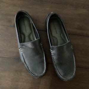 Tommy Bahama Black Orion Leather Venetian Loafer Size 9W